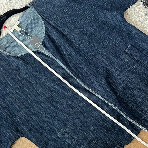NWT Eileen Fisher Denim Round Neck Short Jacket - Picture 7 of 9